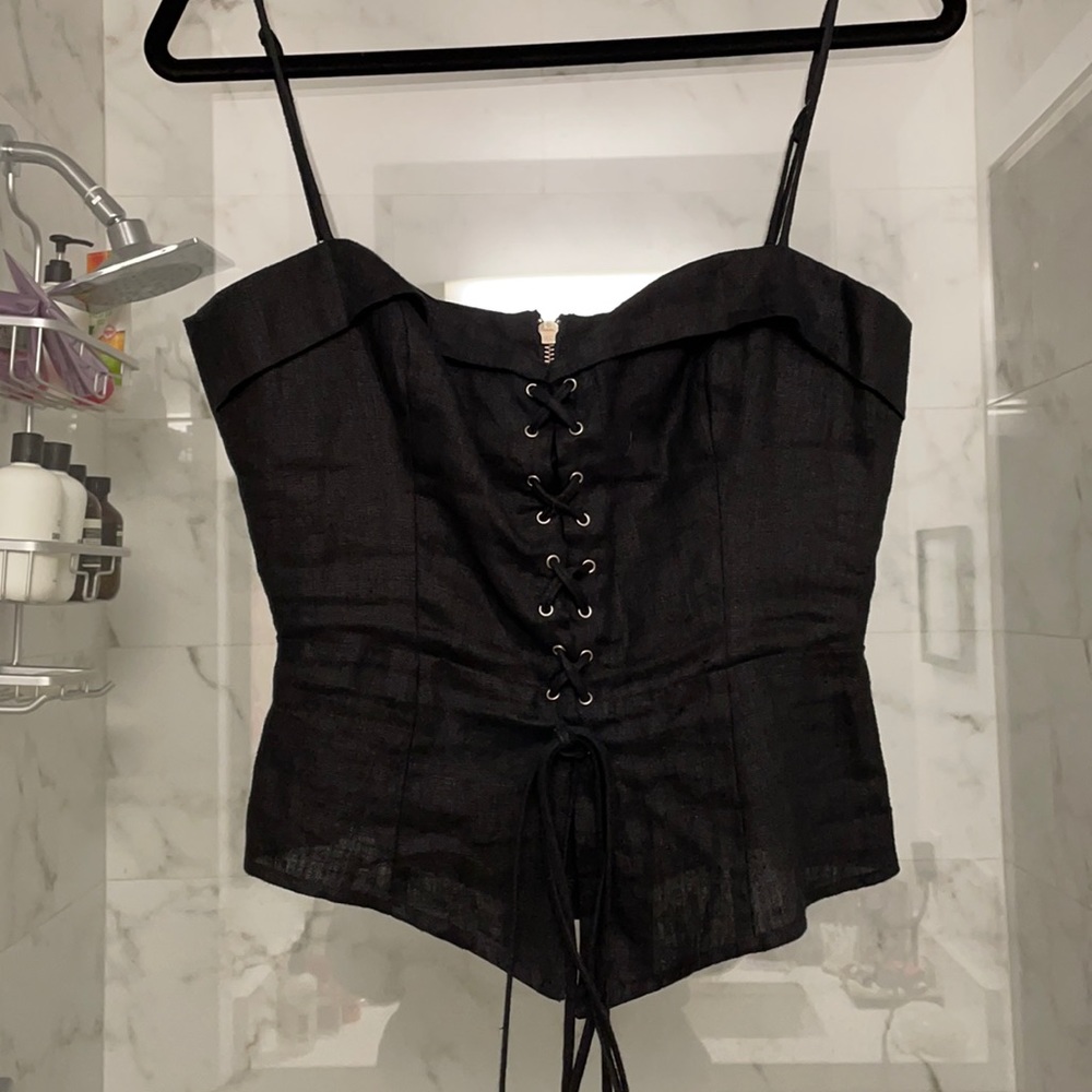 Reformation Linen Corset Top